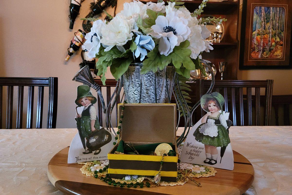 On Sunday, March 16, Renae Hayden decorated for St. Patrick's Day. Chocolate gold coins and green ribbons are some of the simple things that can brighten up this holiday. (Signal Photo/ Taylor Hayden)