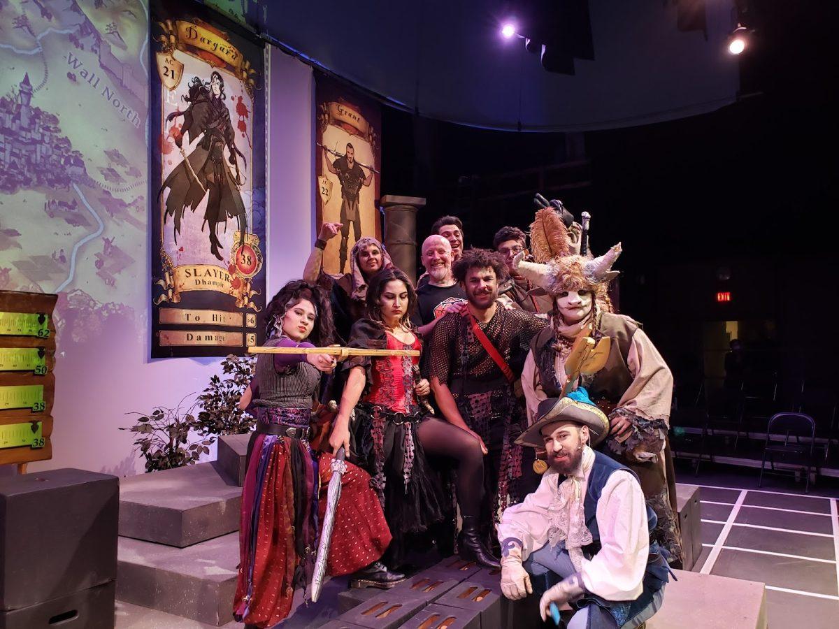The cast members pose with director Martin Noyes after their first performance of Adventure Theater. (Signal Photo/Morley Brown) 