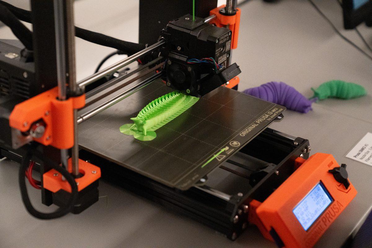 A slug being 3D printed. 