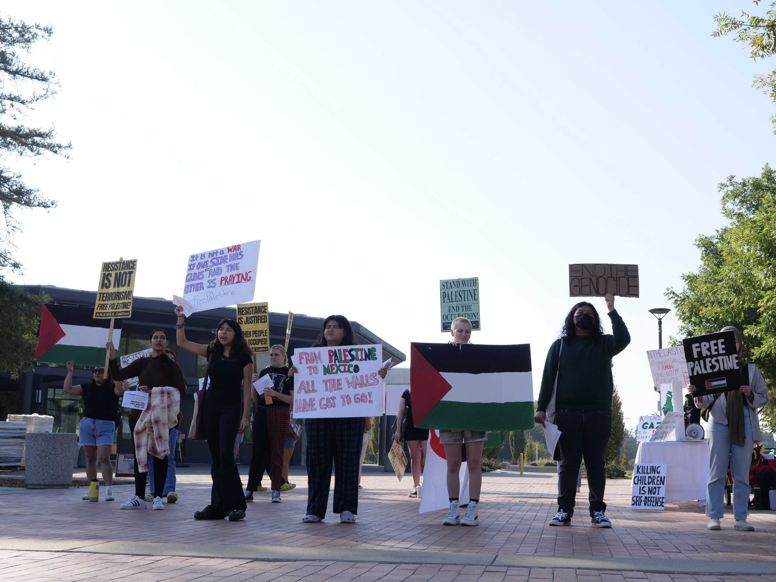 CSU Stanislaus Students and the Local Community Pickets for Palestine