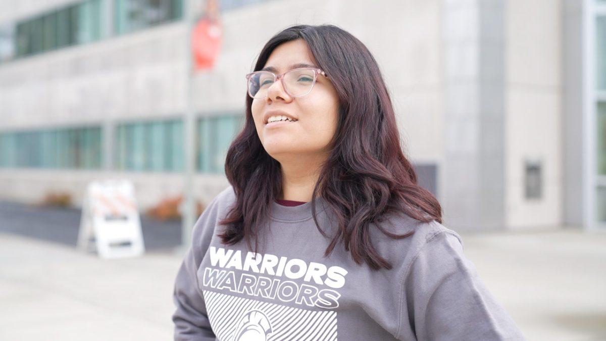 Flor Neri outside of MSR, who uses Rate My Professor as part of her decision making when choosing classes. (Signal Photo/Brian Miske)