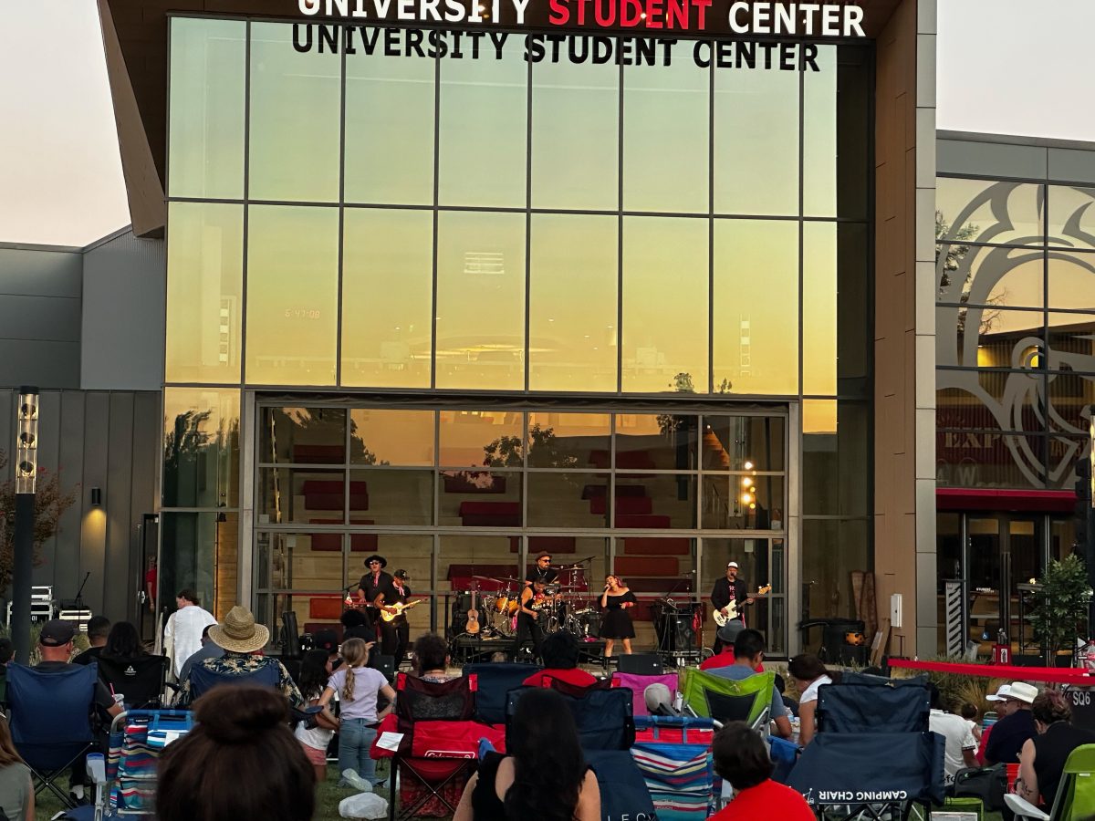 Las Cafeteras performing for CSU Stanislaus students and the community on the Quad in front of the University Student Center.
(Photo Credit: Teisy Zavala)