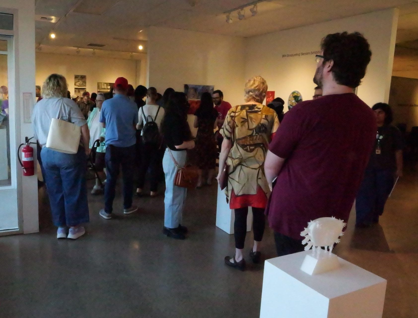 Attendees inside the Stan State Art Space.