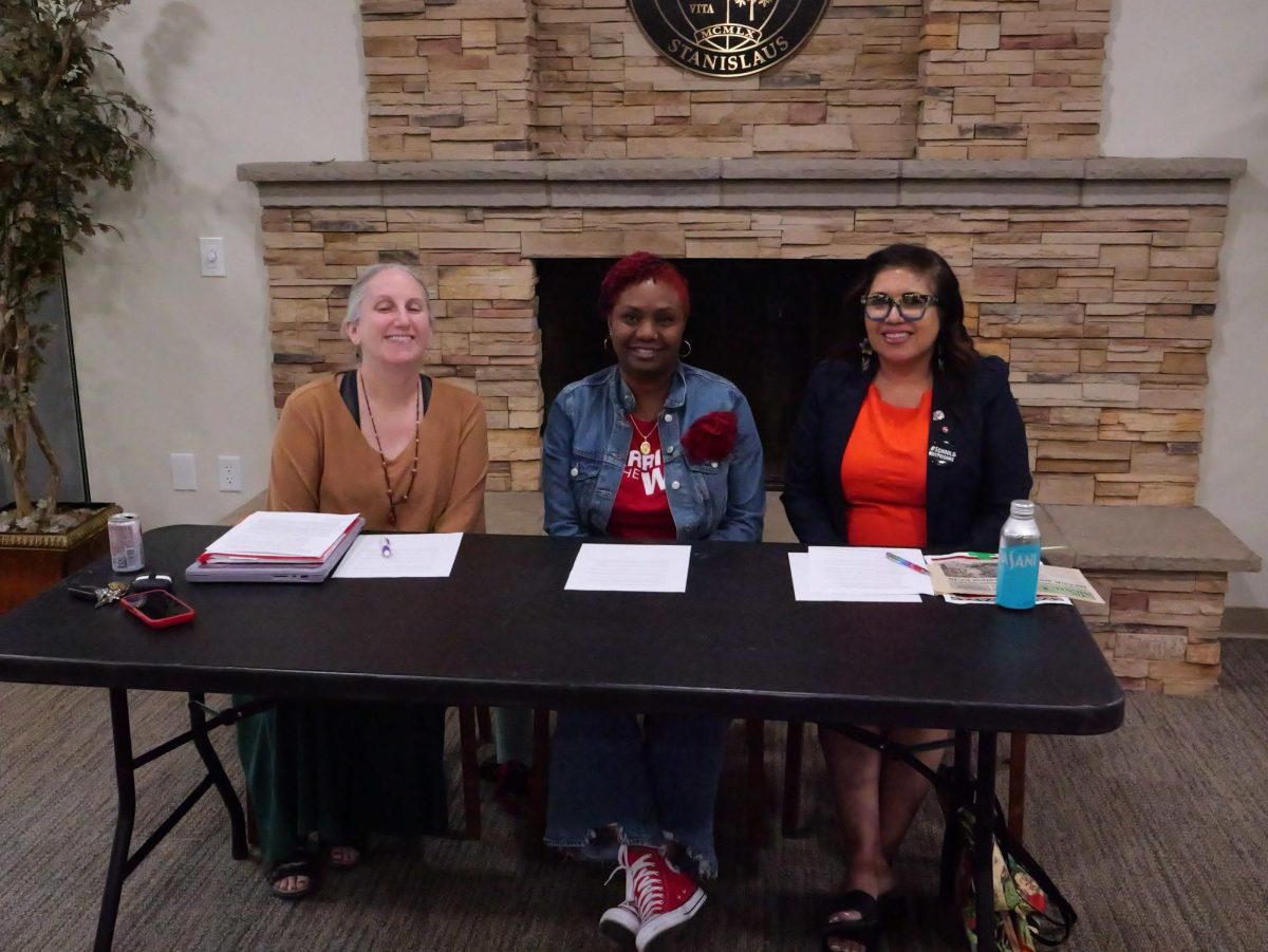 From left: Dr. Jennifer Cullison, Dr. Sacha Joseph-Matthews and Carolina Alfaro, the three panelists who shared commentary following the CSU EOP documentary screening.