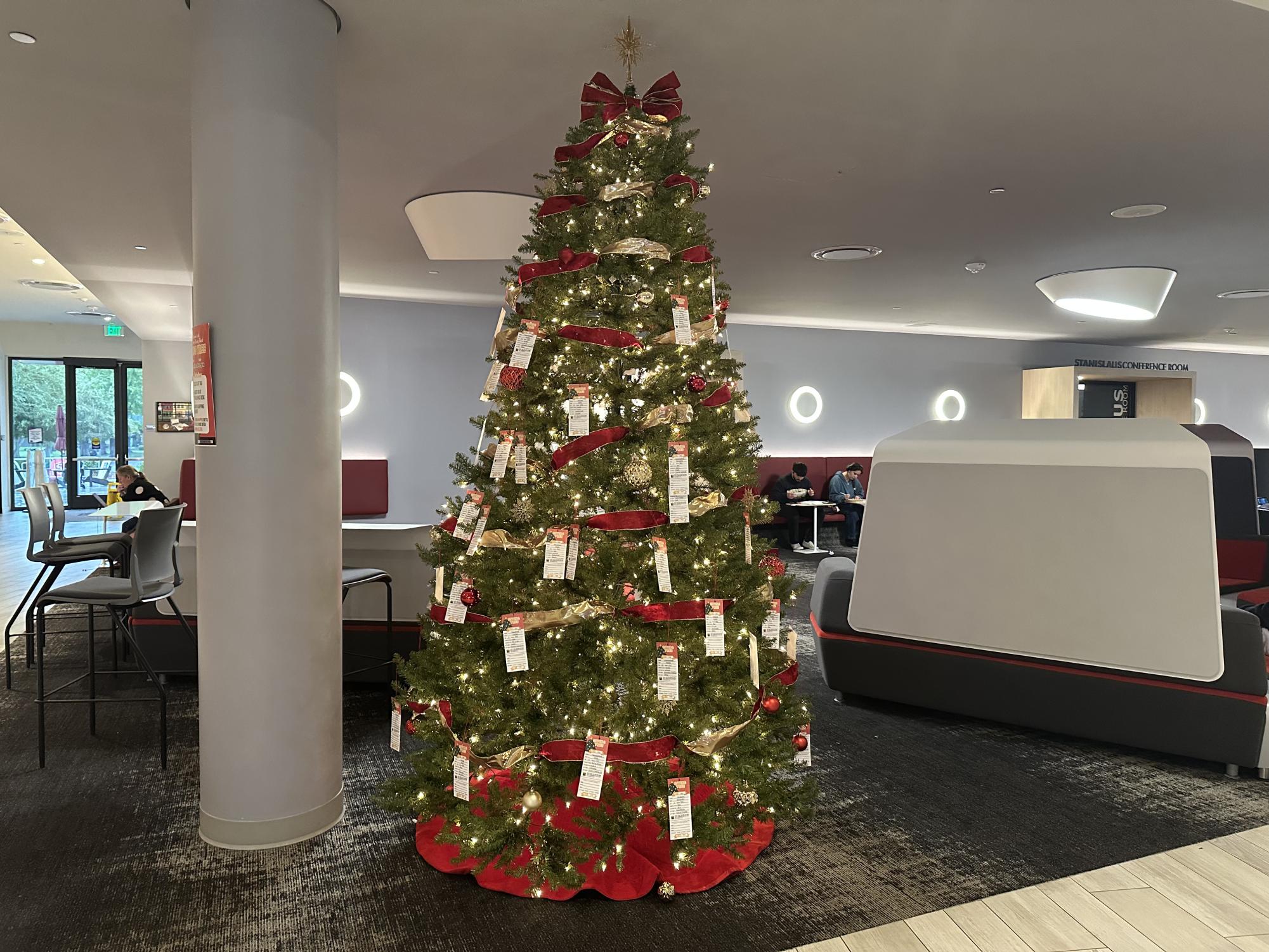 Image of The Warriors Giving Back Tree in the Student Center.