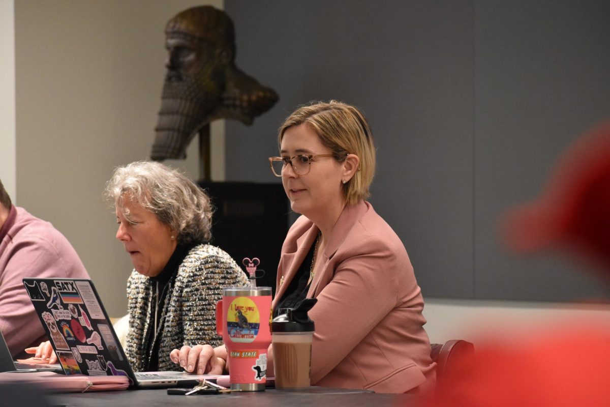 Senators engaged in the meeting