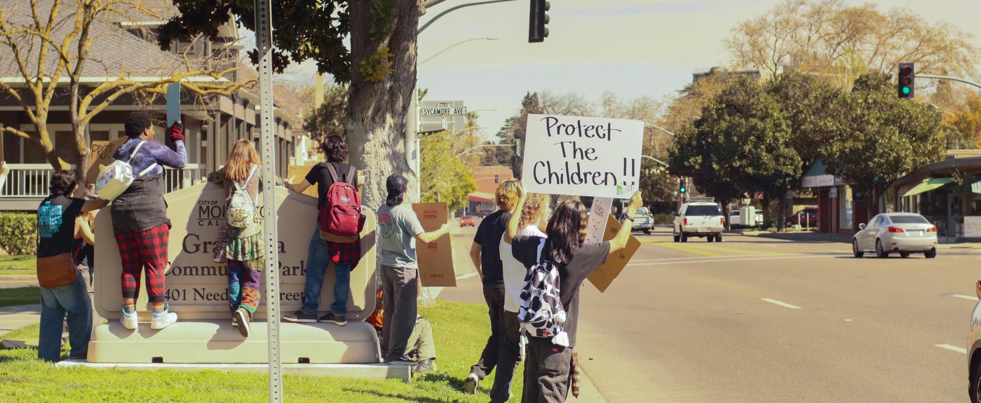 MJC students hold "Protect the Kids" protest in Modesto