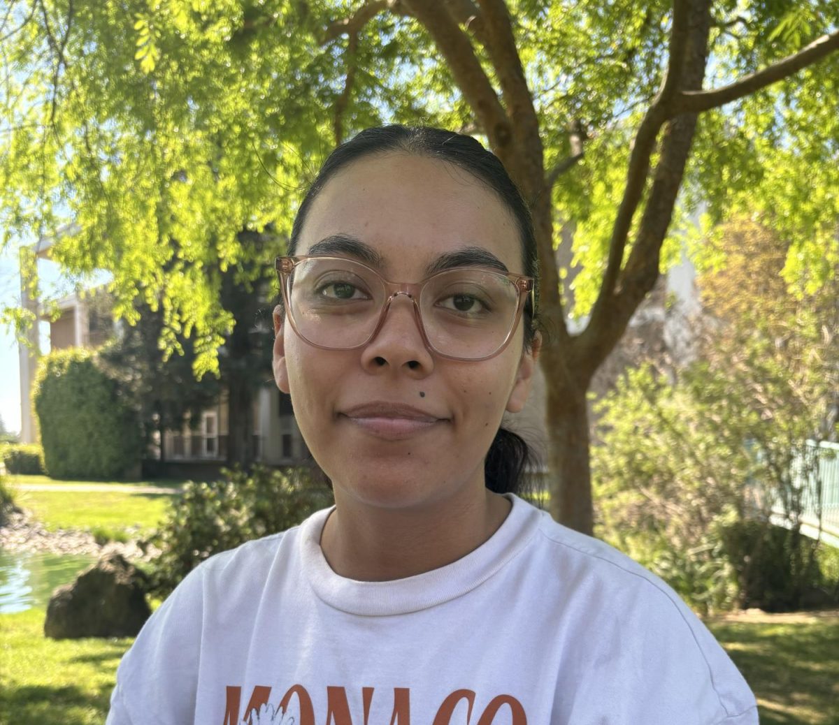 Student Sandra Lopez at Stan State near Village Cove on Thursday, March 19, 2026, in Turlock.