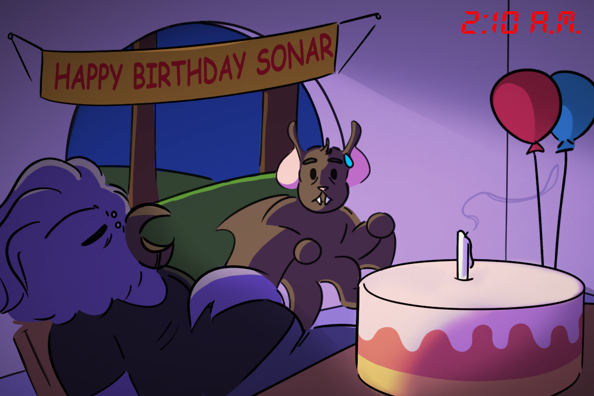 Sonar, late for their own surprise birthday party.