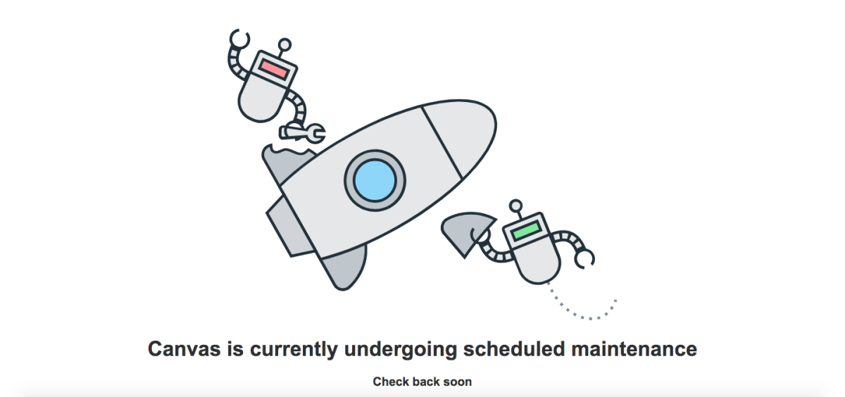 Image that comes up when students try to access Canvas on May 7th, 2026.